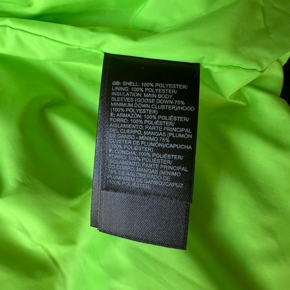 The Northface Boys 14/16  Down Filled Gray Green Hooded Puffer Jacket EUC XL - Picture 5 of 6